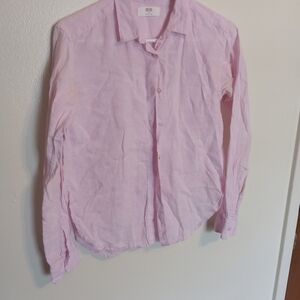 Uni Glo Pink Women's 100% Linen Blouse Sz XS